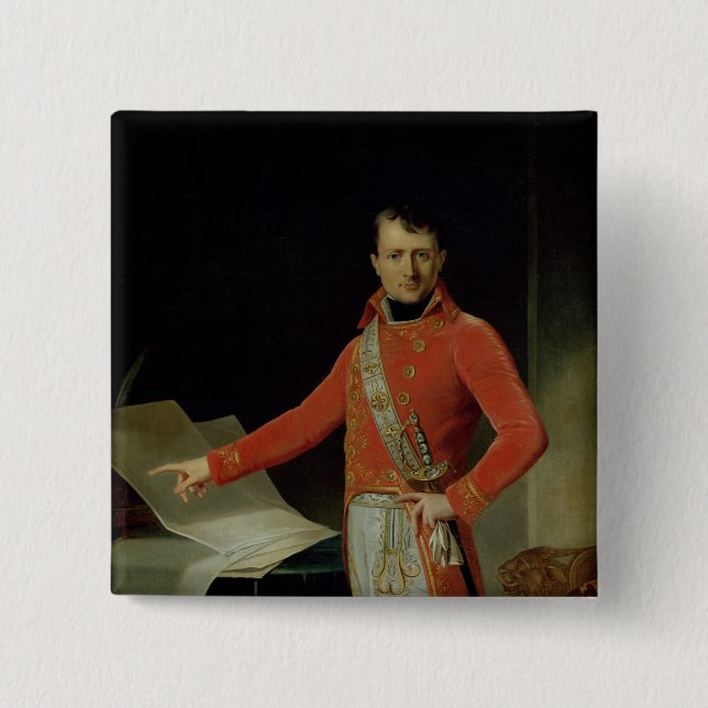 Bóton Quadrado 5.08cm Retrato de Napoleon mim (Frente)