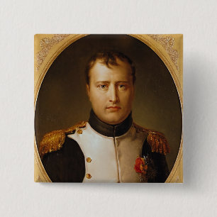 Bóton Quadrado 5.08cm Retrato de Napoleon no uniforme