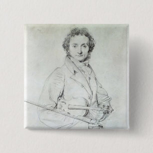Bóton Quadrado 5.08cm Retrato de Niccolo Paganini 1819