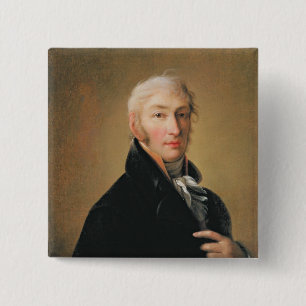 Bóton Quadrado 5.08cm Retrato de Nikolay Mikhaylovich Karamzin, 1805