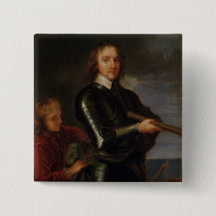 Bóton Quadrado 5.08cm Retrato de Oliver Cromwell