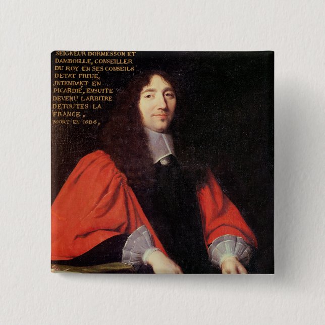 Bóton Quadrado 5.08cm Retrato de Olivier Lefevre (Frente)