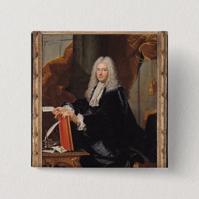 Bóton Quadrado 5.08cm Retrato de Philibert Orry (Frente)
