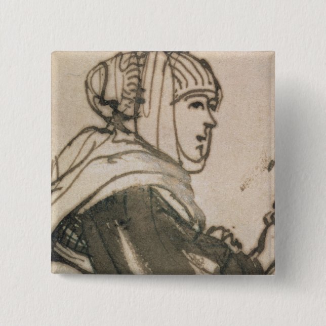 Bóton Quadrado 5.08cm Retrato de Saskia, 1634 (Frente)