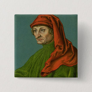 Bóton Quadrado 5.08cm Retrato de um homem 2