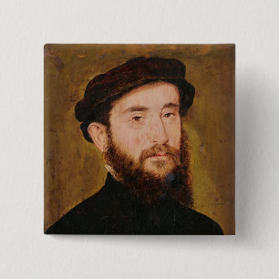 Bóton Quadrado 5.08cm Retrato de um homem desconhecido 2