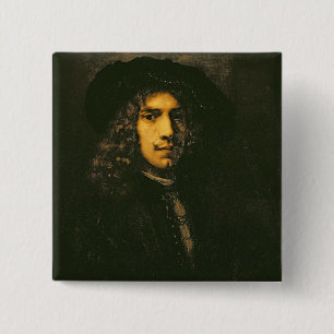 Bóton Quadrado 5.08cm Retrato de um homem novo, 1658 (óleo em canvas)