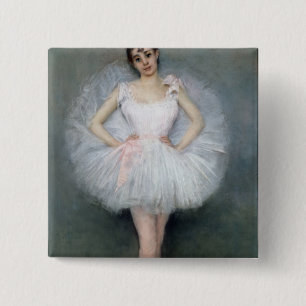 Bóton Quadrado 5.08cm Retrato de uma bailarina nova