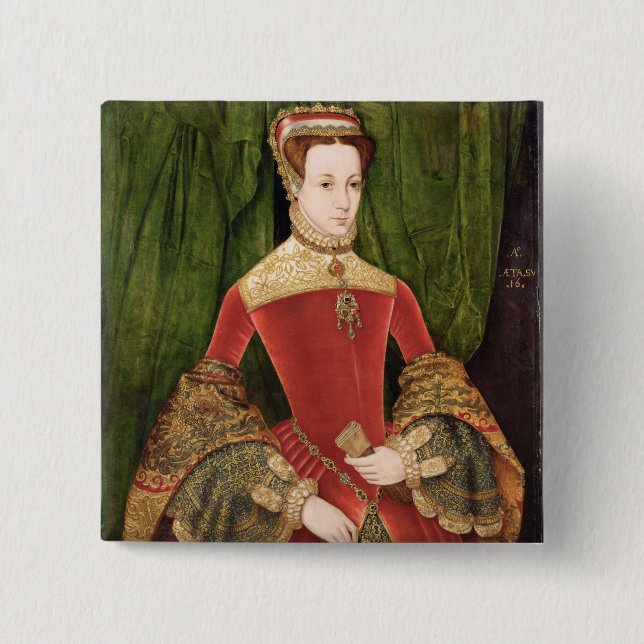 Bóton Quadrado 5.08cm Retrato de uma mulher, envelhecido 16, previamente (Frente)