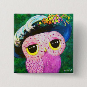 Bóton Quadrado 5.08cm Retrato de uma senhora