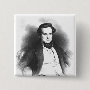 Bóton Quadrado 5.08cm Retrato de Victor Hugo
