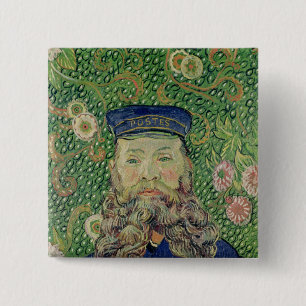 Bóton Quadrado 5.08cm Retrato de Vincent van Gogh do carteiro
