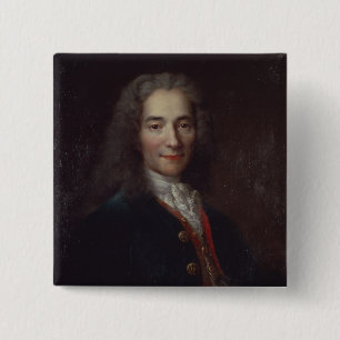 Bóton Quadrado 5.08cm Retrato de Voltaire
