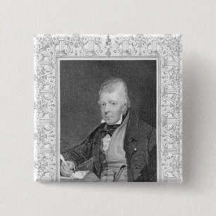 Bóton Quadrado 5.08cm Retrato de Walter Scott