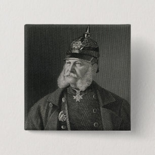 Bóton Quadrado 5.08cm Retrato de William mim rei de Prússia