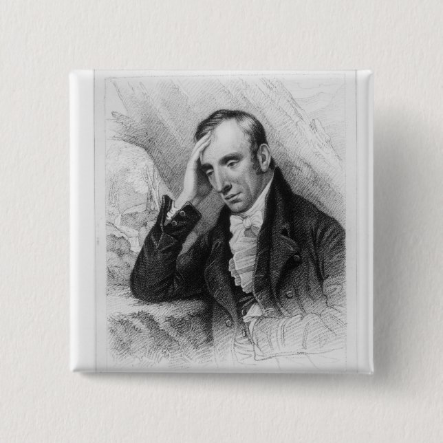Bóton Quadrado 5.08cm Retrato de William Wordsworth (Frente)