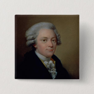 Bóton Quadrado 5.08cm Retrato de Wolfgang Amadeus Mozart