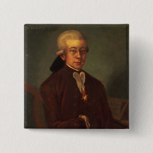 Bóton Quadrado 5.08cm Retrato de Wolfgang Amadeus Mozart 2