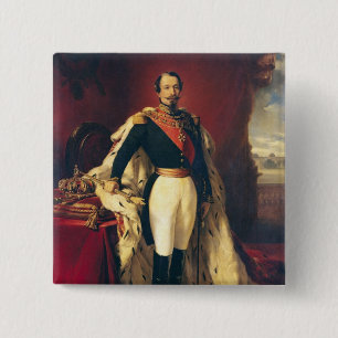 Bóton Quadrado 5.08cm Retrato do imperador de Napoleon III de France