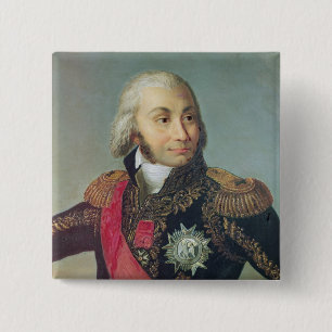 Bóton Quadrado 5.08cm Retrato do marechal Jean-Baptiste Jourdan