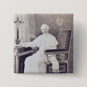 Bóton Quadrado 5.08cm Retrato do papa Leo XIII