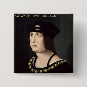 Bóton Quadrado 5.08cm Retrato do rei de Louis XII de France
