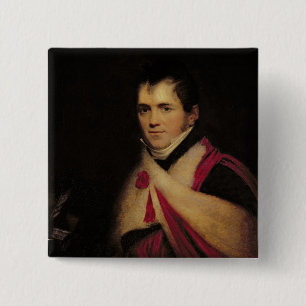 Bóton Quadrado 5.08cm Retrato do Rev. Edward Daniel Clarke c.1822