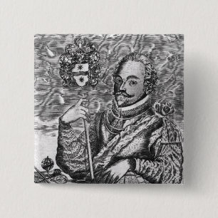 Bóton Quadrado 5.08cm Retrato do senhor Francis Drake