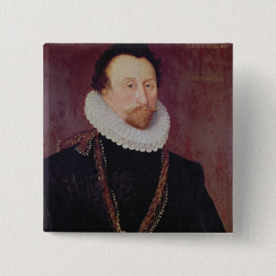 Bóton Quadrado 5.08cm Retrato do senhor John Hawkins 1581