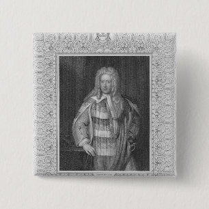 Bóton Quadrado 5.08cm Retrato do visconde Bolingbroke de Henry St John