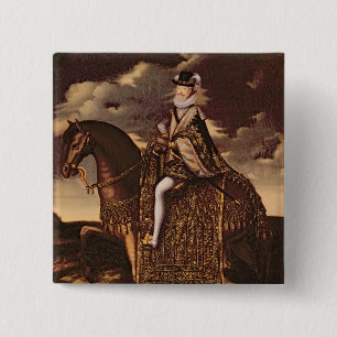 Bóton Quadrado 5.08cm Retrato equestre de Henri IV