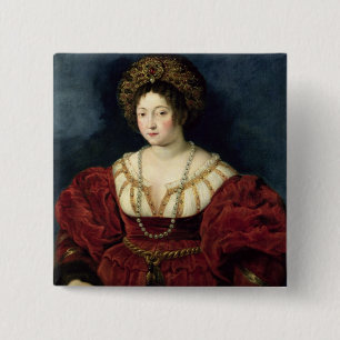 Bóton Quadrado 5.08cm Retrato póstumo do d'Este de Isabella