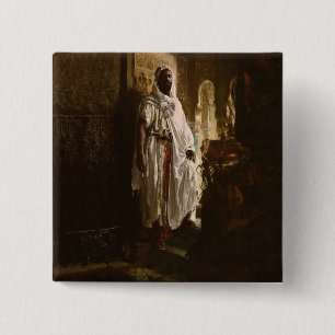 Bóton Quadrado 5.08cm Retrato Principal de Pintura Africana