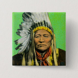 Bóton Quadrado 5.08cm Retrato principal de Washakie
