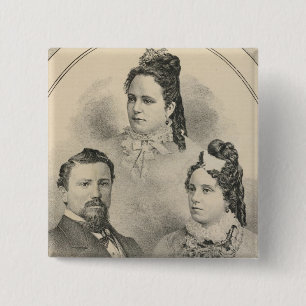 Bóton Quadrado 5.08cm Retratos da família Curtiss & Todd
