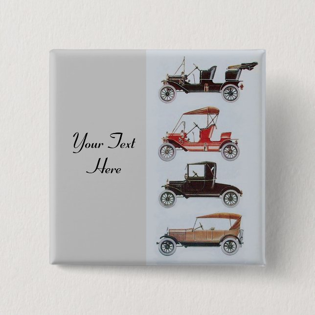 Bóton Quadrado 5.08cm RETRO CARS 2 - Reparação automática de automóveis, (Frente)