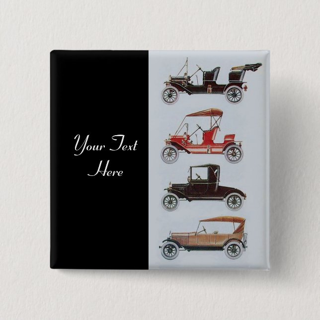 Bóton Quadrado 5.08cm RETRO CARS 2 - Reparação automática de automóveis, (Frente)