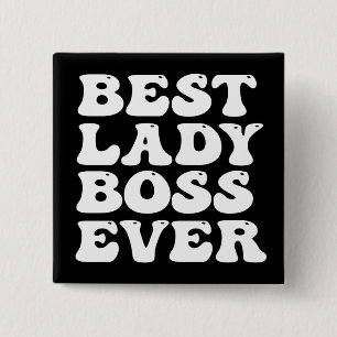 Bóton Quadrado 5.08cm Retro Type Best Lady Boss Ever Button