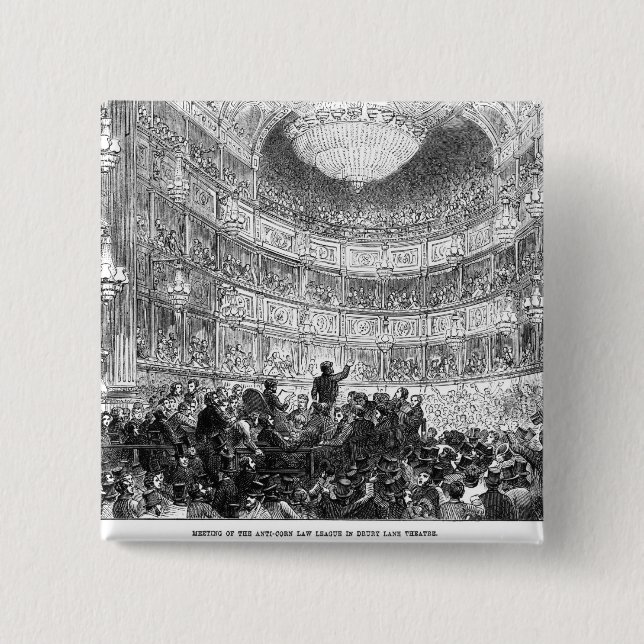 Bóton Quadrado 5.08cm Reunião da liga da lei do Anti-Milho (Frente)