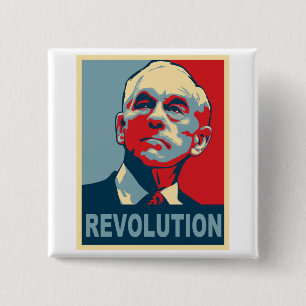 Bóton Quadrado 5.08cm Revolução de Ron Paul