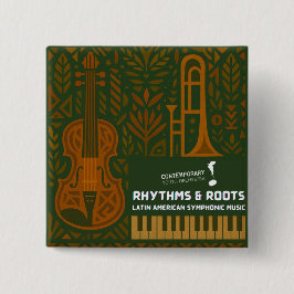 Bóton Quadrado 5.08cm Rhythms & Roots Button
