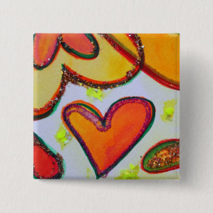 Bóton Quadrado 5.08cm Ria Botões de Arte do Jardim ou Pinos de Lapel