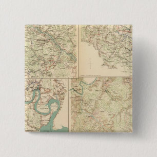 Bóton Quadrado 5.08cm Richmond, Petersburgo, Cinco Garfos
