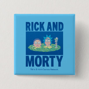 Bóton Quadrado 5.08cm RICK E MORTY™ Atravessando o Portal
