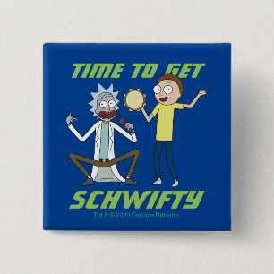 Bóton Quadrado 5.08cm RICK E MORTY™ Hora De Obter O Schwifty