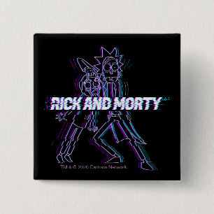 Bóton Quadrado 5.08cm RICK E MORTY™ Rick E Morty Com Perturbações