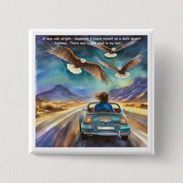 Bóton Quadrado 5.08cm Rick Londres Dirigindo Na Bengala Escura Engraçada (Frente)