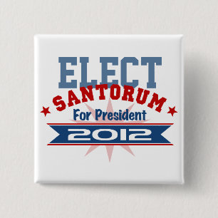 Bóton Quadrado 5.08cm Rick Santorum 2012