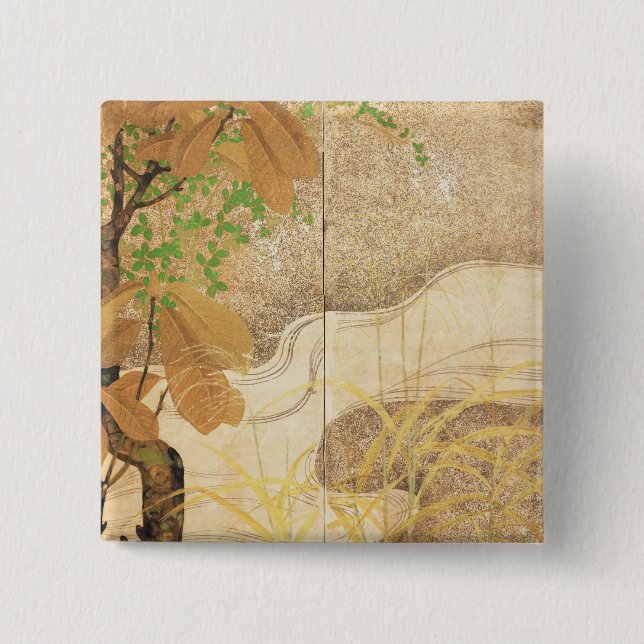 Bóton Quadrado 5.08cm Rio de fluxo (Frente)