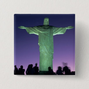 Bóton Quadrado 5.08cm Rio de Janeiro, Brasil. a Estátua do Cristo em